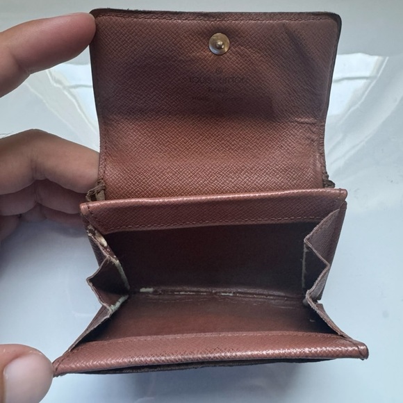Louis Vuitton Monogram Wallet Brown LV Coin Elise Bifold Mini Wallet Compact - Picture 8 of 13